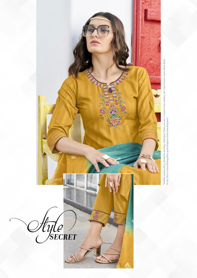 Opel Vol 4 By Karissa Viscose Rayon Weaving Kurti With Bottom Dupatta Wholesale Shop In Surat